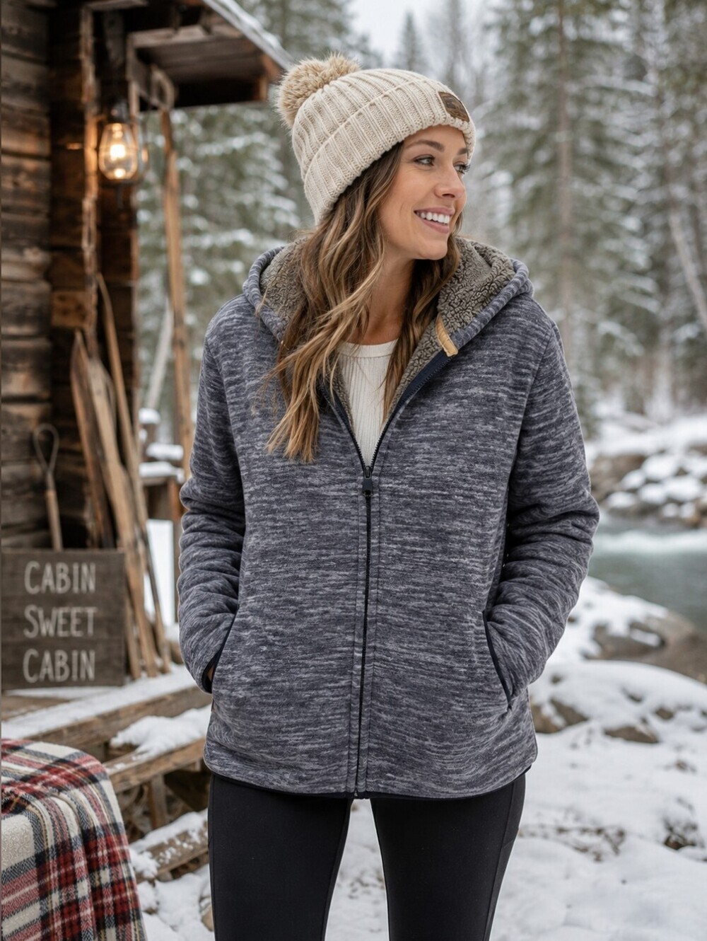 Freedom Foundry Sherpa Lined Zip Hoodie Gray Plush Fleece Jacket M/M